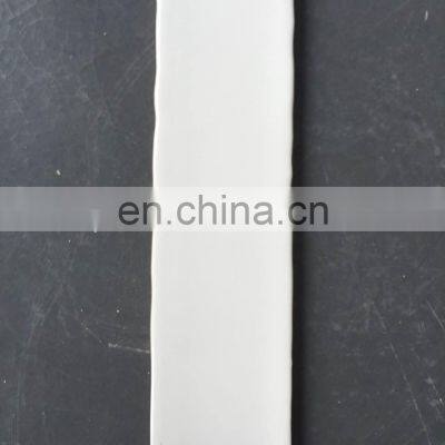 Pure White Wavy Edge Glazed Kitchen Bathroom Subway Ceramic Wall Tile OP011YE photo-3