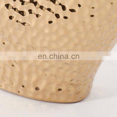 Modern Porcelain Home Decor Luxury Ceramic Gold Vase for Flower Arrangement photo-3