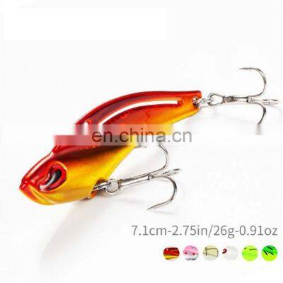 7.1cm 26g 6 colors Saltwater Mandarin Fish Bait with Treble Hook and strong bicyclic ring simulation fishskin VIB Bait Fishing