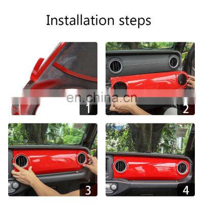 Red Interior Center Console Dashboard Gear Cover Trim For Jeep Wrangler JL 2018+ photo-5