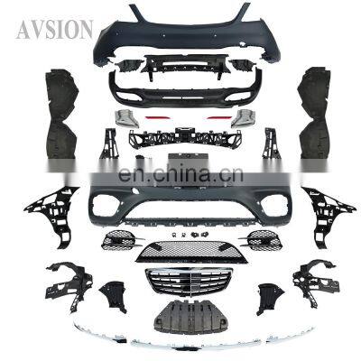 Car body kit for mercedes benz W222 S class 2014-2020 year upgrade S560 S450 S350d AMG model with all parts bumpers grilles