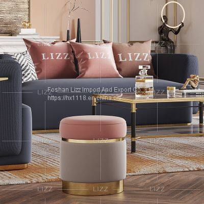 Luxury Modern Furniture Velvet Fabric Living Room Sofa With Ottoman photo-4