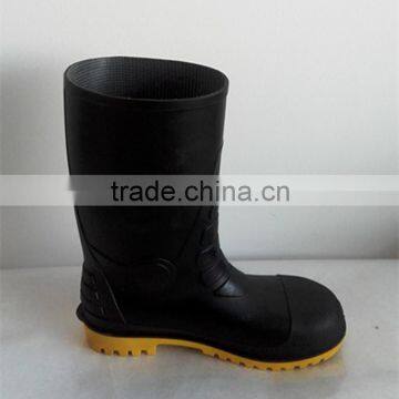 china fashion black safety rain boots /pvc rain boots/industry working boots