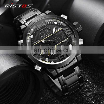 RISTOS Watch Fashion Quartz Chronograph Watches Luxury Brand Stainless Steel Water Resistant 3ATM Watches Men RISTOS 9338 photo-2