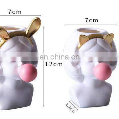 Best Vaso De Plantas De Ceramica Macetas Para Suculentas Potted Planter Girl Flower Pots With Succulent Plants
