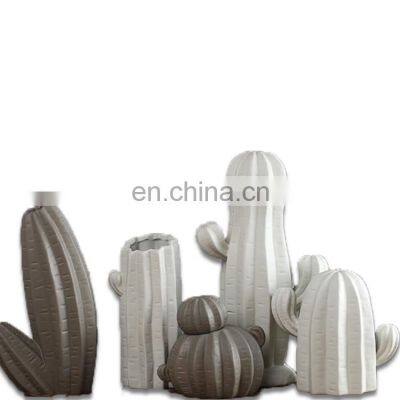 Handmade Green Plants Artificial Vase Ceramic Ceramics Orchid Cactus Vases Noir Blanc Lobby Vasen Keramik Moroccan Flower Vase