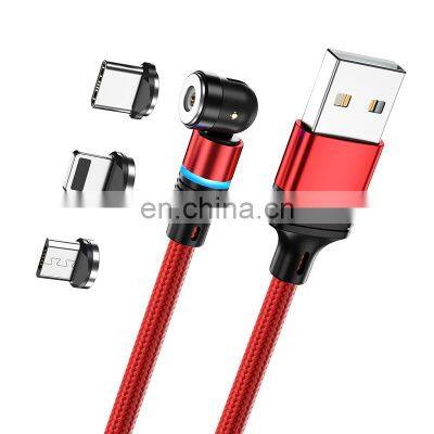 Wholesale 1M 2M 3PIN  540 rotation Fast Charging Type C 3 In 1 Usb Charging Cable Magnetic Data cable for iphone