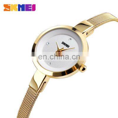 Skmei 1390 Luxury Gold Quartz Movement Stainless Steel Strap 3 ATM Wrist Watch Women Montre Femme photo-2