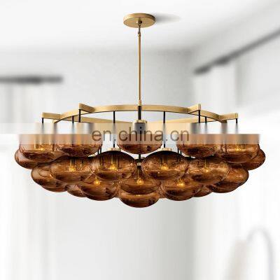 Industrial Style Oval glass ball lampshade Chandelier Ceiling Light Fixture For Living Dining Room Bedroom Kitchen Island Foyer