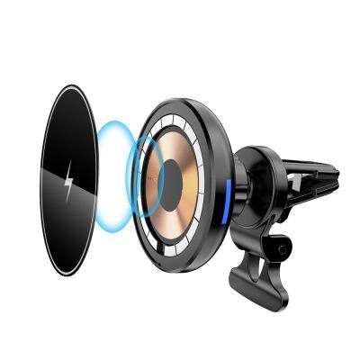 Magnetic Car Wireless Charger Mount for Iphone 12 Qi Wireless Car Charger 15W Fast Charging Phone Car Holder Wireless Charger photo-2