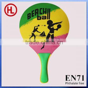 2015 TOP QUALITY Color Wooden Beach tennis racket /beach bat /beach paddle set with beach ball wholesale