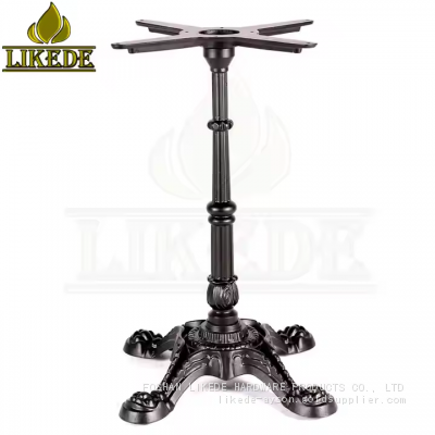 Antique European Classic Black Cast Iron Table Base Unique Furniture Legs photo-3