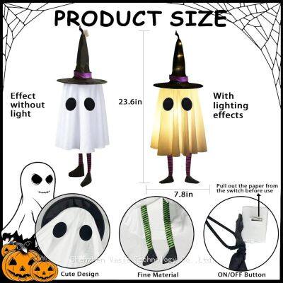 Bulk Outdoor Ghost Decorations - Light Up Hanging for Halloween Front Yard