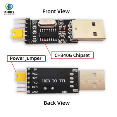 USB to TTL CH340G Flash Memory Board Module 3.3V/5V Universal UART Debugging Tool for MCU Arduino Nano Mini Pro ESP32 ESP8266 STC STM32 Raspberry Pi