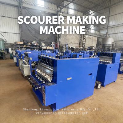 Home Cleaning Product Machinery 0.13MM Stainless Steel Wire Scourer Making Machine photo-3