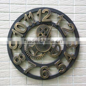 Handmade Oversized 3d Retro Rustic Decorative Luxury Art Big Gear Wooden Vintage Large Wall Clock on the Wall for Gift Most Popular photo-2