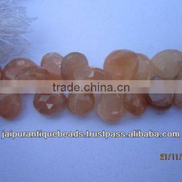 MOONSTONE ALMOND BEADS GEMSTONE