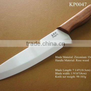 rose woodend handle noble and elegant ceramic knife