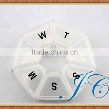 High quality weekly plastic pill box & wholesale 7 day pill box made in China