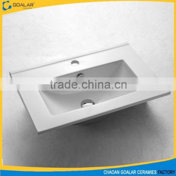 Fashionable rectangular washing basin, ceramic sink, ceramic basin