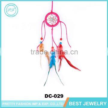 Full Colorful Beautiful Goose Feather Wax String Beads Ribbon Fashion Dream Catcher