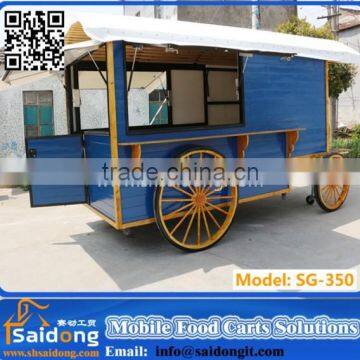 Multifunctional Mobile Fast Food Trailer Catering Truck-Mobile Wooden Cart