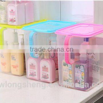 transparent plastic storage box with handle