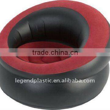 inflatable one seat flocked pvc sofa