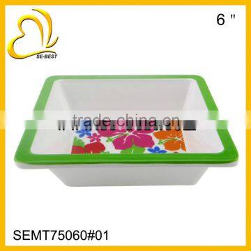 6" MELAMINE FOOD TRAY; 6" PLASTIC TRAYS