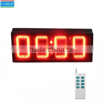 China wholesale high quality and low price RF control semi-outdoor led temperature and clock display