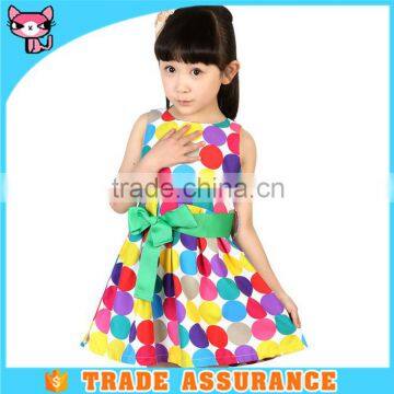 Sleeveness Cute Dot Print Girls Chinese Dresses
