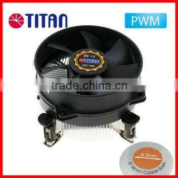 PWM controller Intel LGA 775 aluminum fin cooling fan copper base CPU cooler