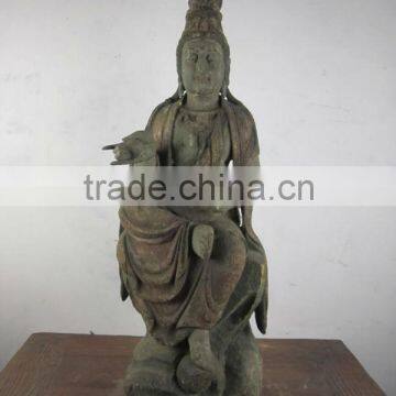 chinese antique wooden dancing buddha statu