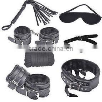 Bondage Set Kit Rope Ball Cuffs Whip Collar Blindfold Adult y sex Toy Private HK046