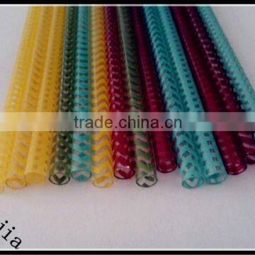Colorful hard striped plastic drinking straw
