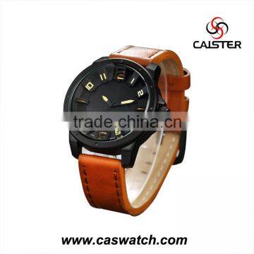 fashion black leather band watches cheap big face mens leather quartz watches custom logo leather strap watches