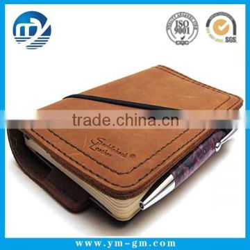 Personalized handmade leather traveler's american style notebook / recycle brown kraft paper notebook