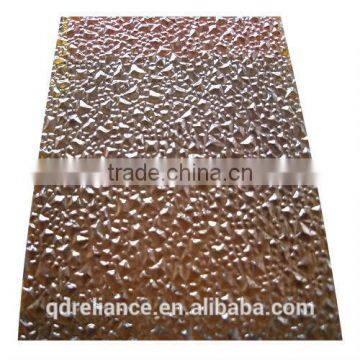 Golden bronze 4mm decorative flora tinted pattern glass