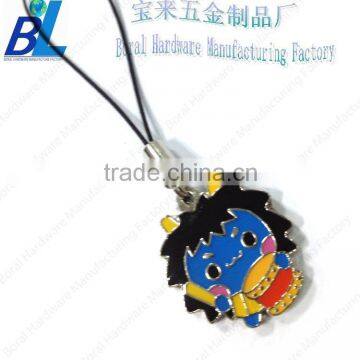 Soft enameled metal baby cartoon characters phone pendants