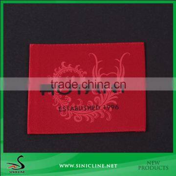 Sinicline Red End Folded Woven Fabric Label for Scarf