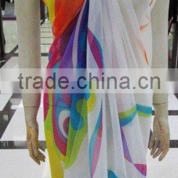 colorful polyester chiffon transparent beach sarong