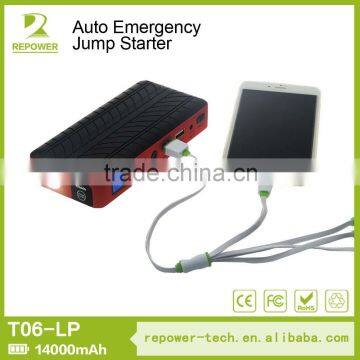 useful mini multi-functional emergency 12V petrol and diesel car jump starter power bank with 19V for laptop