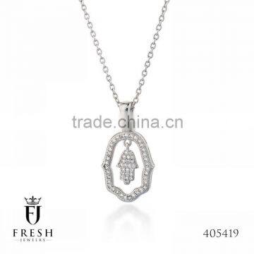 Fashion 925 Sterling Silver Necklace - 405419 , Wholesale Silver Jewellery, Silver Jewellery Manufacturer, CZ Cubic Zircon AAA