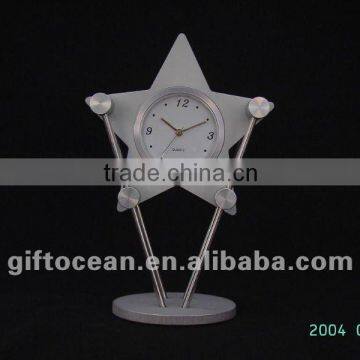 aluminum art metal desk clock,star clock, metal crafts table clock