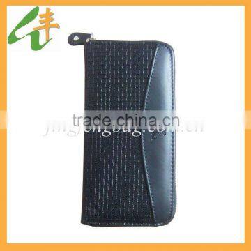 2014 black genuine leather fashion multiple wallet