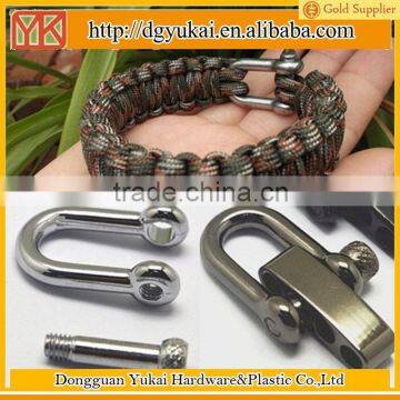 Yukai Zinc alloy D shackle clasp for 550 paracord bracelet