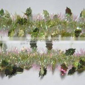 2015 PET /PVC Decorative Christmas Tinsel Garland in Gold Color