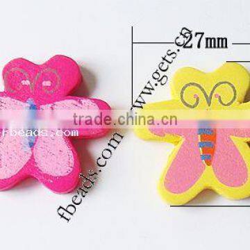 Dyed Wood Beads Butterfly mixed colors Butterfly beads
