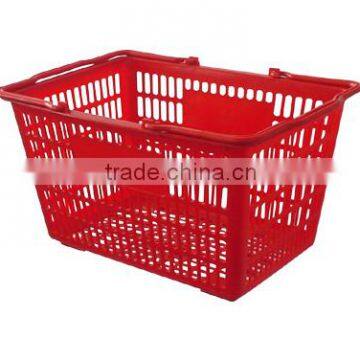 colorfull 58l plastic shopping basket with 2 wheels