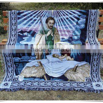 High quality custom pattern tapestry woven throws and blankets